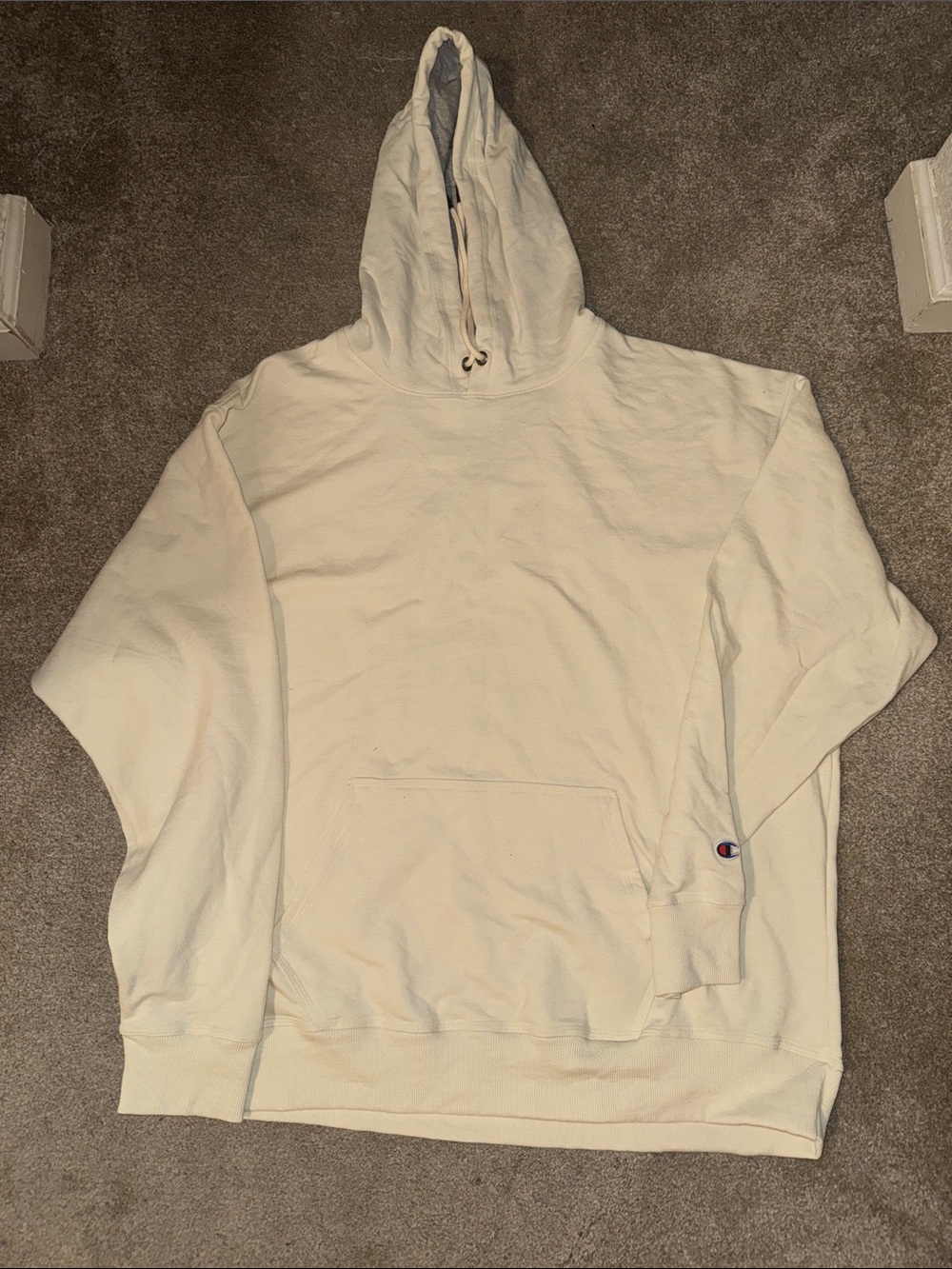 Champion Off-White Pullover Hoodie - Men's Classic Sweatshirt